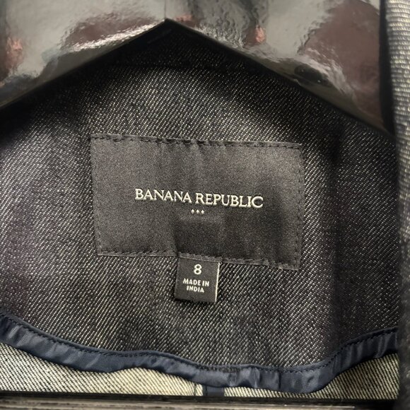 Banana Republic indigo rinse fitted denim blazer jacket 8 - Picture 4 of 4